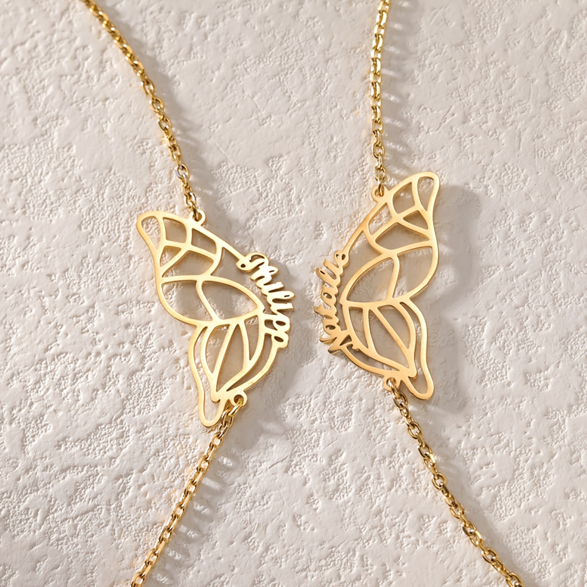 Personalized Couple Bracelets, BFF Butterfly Wings Design